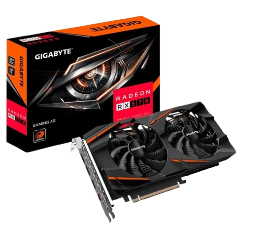 PLACA DE VIDEO RX 570 4GB GIGABYTE GAMING AMD RADEON GDDR5 REV 2.0 256 BIT DUAL FAN - GV-RX570GAMING-4GD