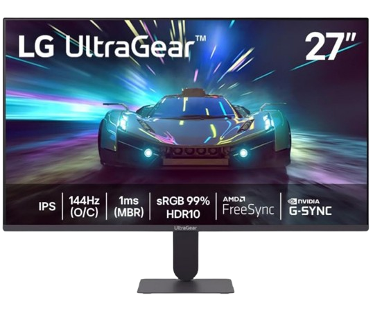 #promoção Monitor Gamer LG UltraGear G4, 27 Pol, IPS, Full HD, 144Hz, 1ms, 99% sRGB, FreeSync/G-Sync, HDMI/DP, Preto, 27G411A-B